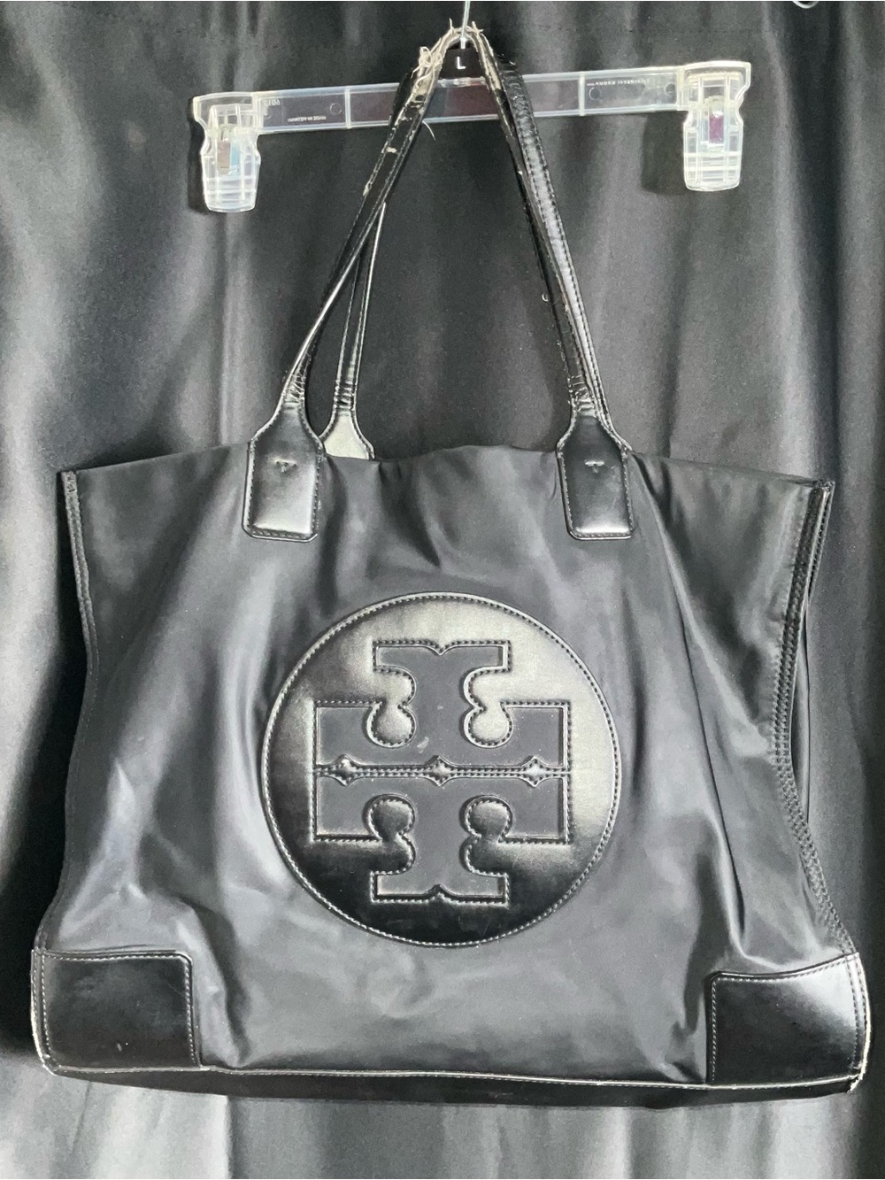 Tory Burch Black Reva Logo Tote Bag